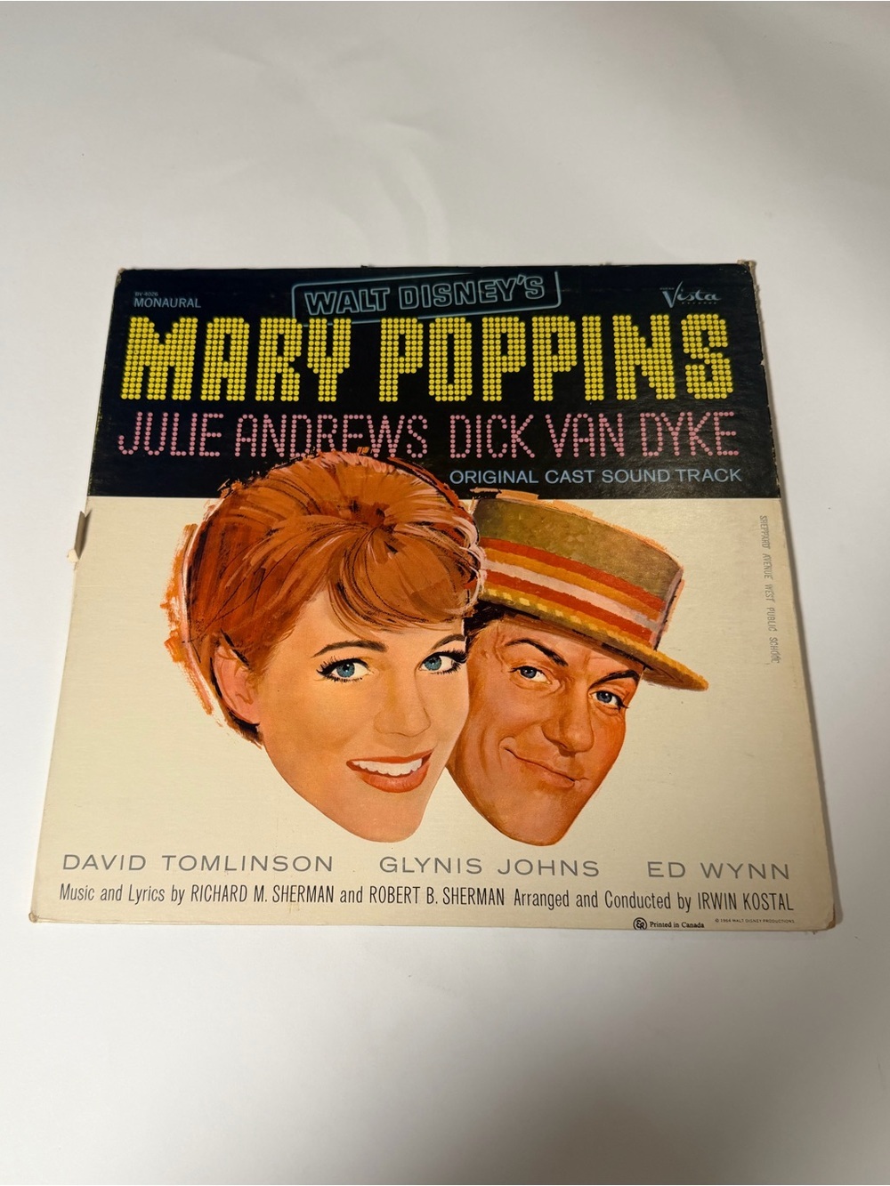 Vintage 1964 Disney Mary Poppins Original Soundtrack Vinyl LP – Julie Andrews